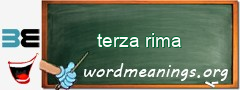 WordMeaning blackboard for terza rima